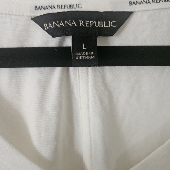 Banana Republic V-Neck Cotton Modal Blend Short Sleeve Top Women L - Picture 3 of 4